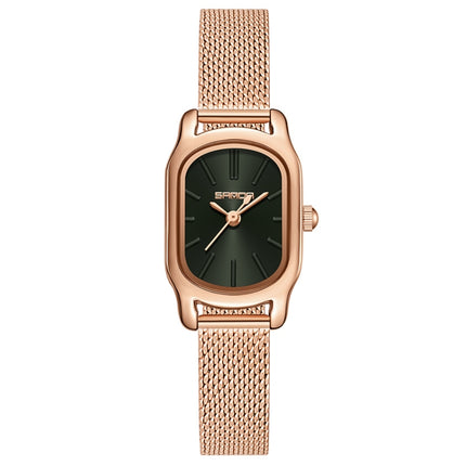 SANDA 1104 Mini Dial Waterproof Lady Quartz Watch, Style:Mesh Band(Green)-garmade.com