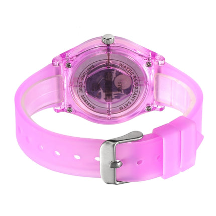 SKMEI 1760 Stainless Steel Buckle Silicone Strap Waterproof Quartz Watch(Purple Transparent)-garmade.com