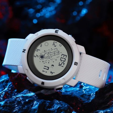 SANDA 2128 Astronaut Waterproof Luminous Electronic Watch(White)-garmade.com