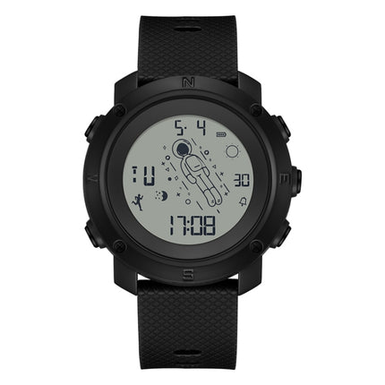 SANDA 2128 Astronaut Waterproof Luminous Electronic Watch(Black)-garmade.com