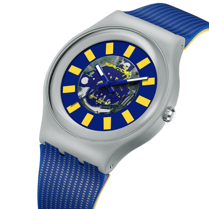 SANDA 3207 Fashion Waterproof Electronic Sports Watch(Blue+Grey)-garmade.com