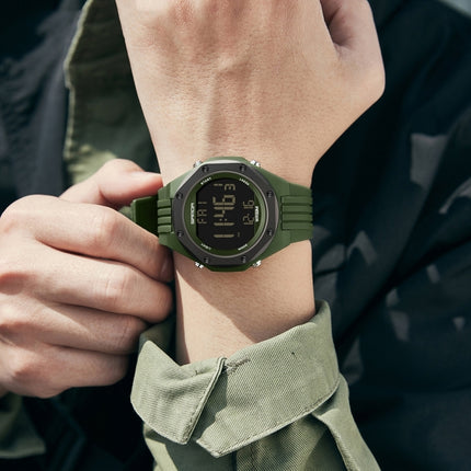 SANDA 6093 Waterproof Luminous Electronic Digital Watch(Army Green)-garmade.com