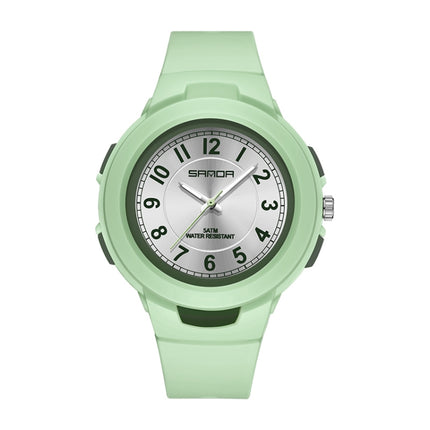 SANDA 6095 Student Sports Waterproof Electronic Watch(Green)-garmade.com
