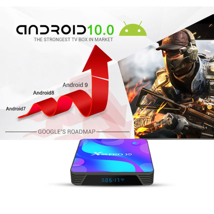 X88 PRO10 4K Smart TV BOX Android 11.0 Media Player, RK3318 Quad-Core 64bit Cortex-A53, RAM: 2GB, ROM: 16GB(EU Plug)-garmade.com