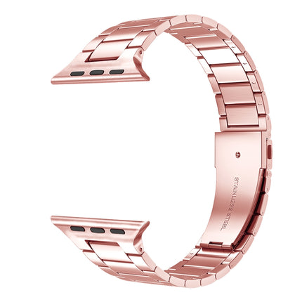 Small Waist Stainless Steel Watch Band For Apple Watch Series 9&8&7 41mm / SE 3&SE 2&6&SE&5&4 40mm / 3&2&1 38mm(Pink)-garmade.com