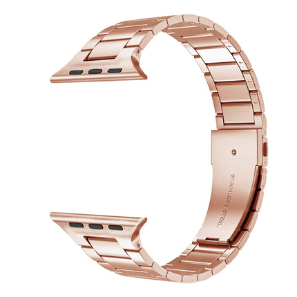 Small Waist Stainless Steel Watch Band For Apple Watch Series 9&8&7 41mm / SE 3&SE 2&6&SE&5&4 40mm / 3&2&1 38mm(Rose Gold)-garmade.com