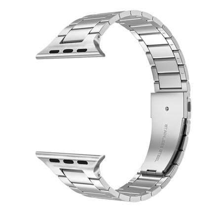 Small Waist Stainless Steel Watch Band For Apple Watch Series 9&8&7 41mm / SE 3&SE 2&6&SE&5&4 40mm / 3&2&1 38mm(Silver)-garmade.com
