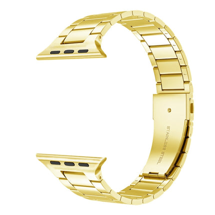 Small Waist Stainless Steel Watch Band For Apple Watch Series 8&7 45mm / SE 2&6&SE&5&4 44mm / 3&2&1 42mm(Gold)-garmade.com