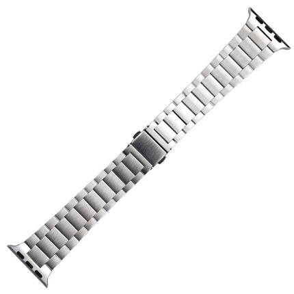 Small Waist Stainless Steel Watch Band For Apple Watch Series 8&7 45mm / SE 2&6&SE&5&4 44mm / 3&2&1 42mm(Silver)-garmade.com