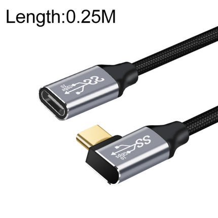 25cm 10Gbps USB-C / Type-C Female to Male Elbow Charging Data Transmission Extension Cable-garmade.com