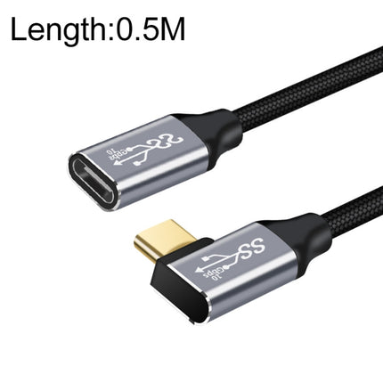 50cm 10Gbps USB-C / Type-C Female to Male Elbow Charging Data Transmission Extension Cable-garmade.com
