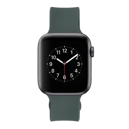 Square Buckle Silicone Watch Band For Apple Watch Series 9&8&7 41mm / SE 3&SE 2&6&SE&5&4 40mm / 3&2&1 38mm(Dark Green)-garmade.com