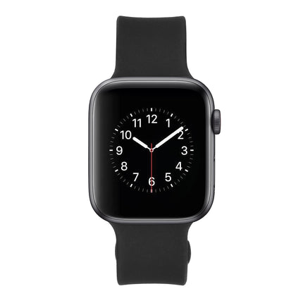 Square Buckle Silicone Watch Band For Apple Watch Series 9&8&7 41mm / SE 3&SE 2&6&SE&5&4 40mm / 3&2&1 38mm(Black)-garmade.com