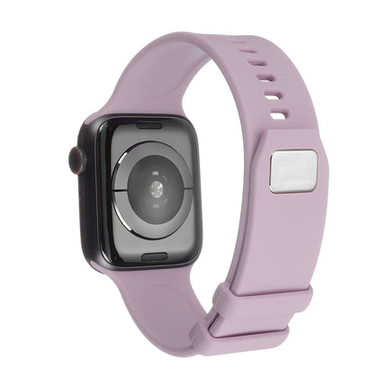 Square Buckle Silicone Watch Band For Apple Watch Ultra 49mm&Watch Ultra 2 49mm / Series 9&8&7 45mm / SE 3&SE 2&6&SE&5&4 44mm / 3&2&1 42mm(Purple)-garmade.com