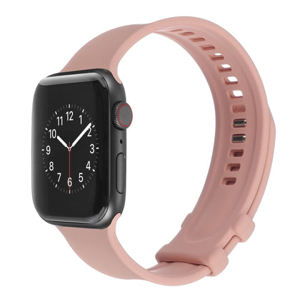Square Buckle Silicone Watch Band For Apple Watch Ultra 49mm&Watch Ultra 2 49mm / Series 9&8&7 45mm / SE 3&SE 2&6&SE&5&4 44mm / 3&2&1 42mm(Pink)-garmade.com