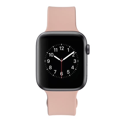 Square Buckle Silicone Watch Band For Apple Watch Ultra 49mm&Watch Ultra 2 49mm / Series 9&8&7 45mm / SE 3&SE 2&6&SE&5&4 44mm / 3&2&1 42mm(Pink)-garmade.com