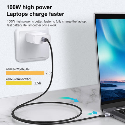 1m 10Gbps USB-C / Type-C Male Straight to Male Elbow Charging Data Transmission Cable-garmade.com