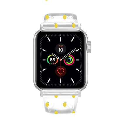 Square Buckle Transparent Watch Band For Apple Watch Series 9&8&7 41mm / SE 3&SE 2&6&SE&5&4 40mm / 3&2&1 38mm(Lemon)-garmade.com