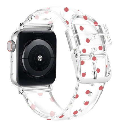 Square Buckle Transparent Watch Band For Apple Watch Series 9&8&7 41mm / SE 3&SE 2&6&SE&5&4 40mm / 3&2&1 38mm(Apple)-garmade.com