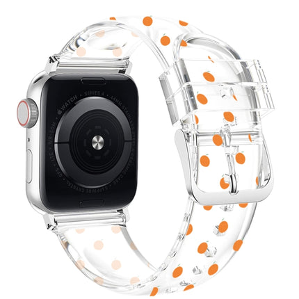 Square Buckle Transparent Watch Band For Apple Watch Ultra 49mm&Watch Ultra 2 49mm / Series 9&8&7 45mm / SE 3&SE 2&6&SE&5&4 44mm / 3&2&1 42mm(Orange)-garmade.com