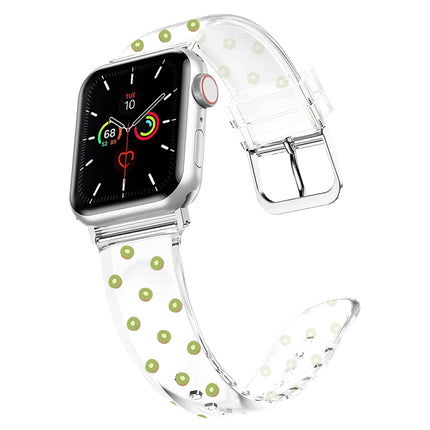 Square Buckle Transparent Watch Band For Apple Watch Ultra 49mm&Watch Ultra 2 49mm / Series 9&8&7 45mm / SE 3&SE 2&6&SE&5&4 44mm / 3&2&1 42mm(Kiwi)-garmade.com