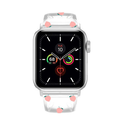 Square Buckle Transparent Watch Band For Apple Watch Ultra 49mm&Watch Ultra 2 49mm / Series 9&8&7 45mm / SE 3&SE 2&6&SE&5&4 44mm / 3&2&1 42mm(Peach)-garmade.com