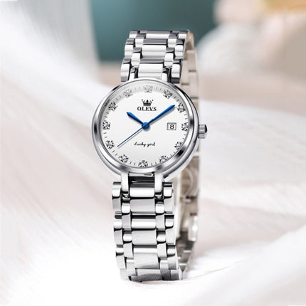 OLEVS 5575 Exquisite Dial Waterproof Ladies Quartz Watch(Roman Dial)-garmade.com