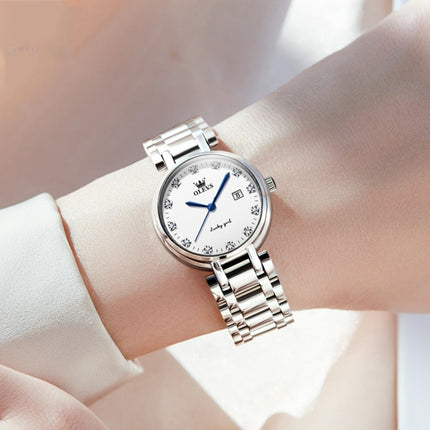 OLEVS 5575 Exquisite Dial Waterproof Ladies Quartz Watch(Roman Dial)-garmade.com