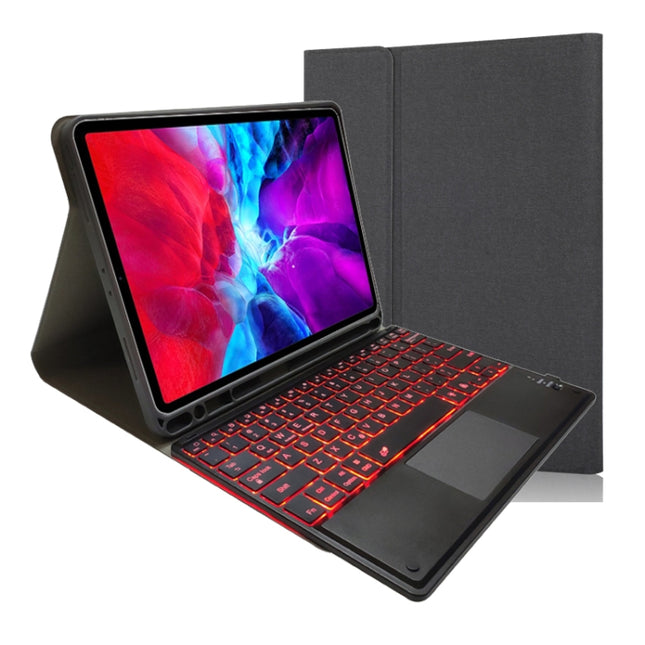 RK11T Backlight Detachable Touch Bluetooth Keyboard TPU Horizontal Flip Leather Tablet Case for iPad Pro 11 2020 / 2018 with Holder & Pen Slot(Black)-garmade.com
