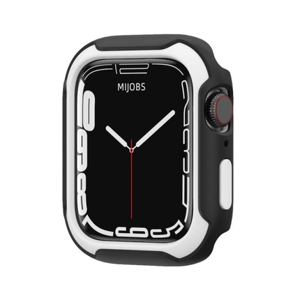 Detachable Two-color Watch Case For Apple Watch Series 9 / 8 / 7 41mm / 6&SE&5&4 40mm(Black White)-garmade.com