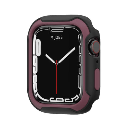 Detachable Two-color Watch Case For Apple Watch Series 9 / 8 / 7 41mm / 6&SE&5&4 40mm(Black Wine Red)-garmade.com