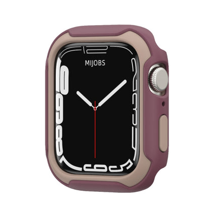 Detachable Two-color Watch Case For Apple Watch Series 9 / 8 / 7 41mm / 6&SE&5&4 40mm(Wine Red Light Apricot)-garmade.com