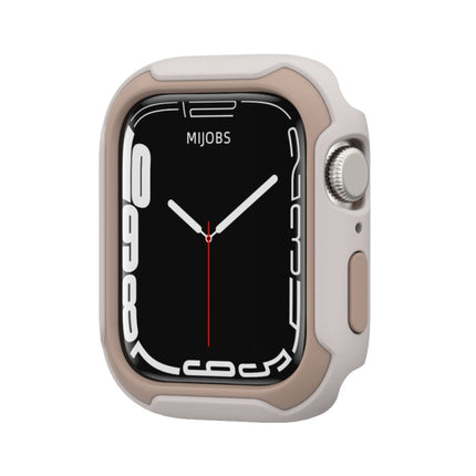 Detachable Two-color Watch Case For Apple Watch Series 9 / 8 / 7 41mm / 6&SE&5&4 40mm(Warm Grey Light Apricot)-garmade.com