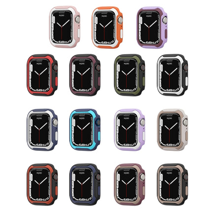 Detachable Two-color Watch Case For Apple Watch Series 9 / 8 / 7 41mm / 6&SE&5&4 40mm(Black Wine Red)-garmade.com