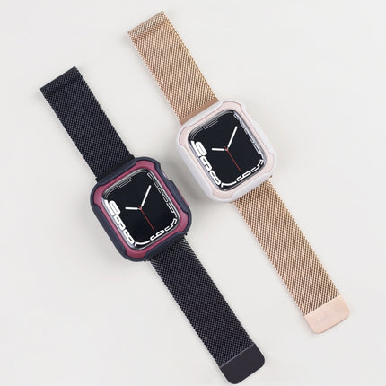 Detachable Two-color Watch Case For Apple Watch Series 9 / 8 / 7 41mm / 6&SE&5&4 40mm(Black Heat Orange)-garmade.com
