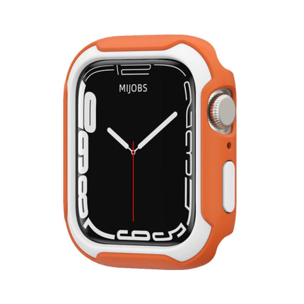 Detachable Two-color Watch Case For Apple Watch Series 9 / 8 / 7 45mm / 6&SE&5&4 44mm(Orange White)-garmade.com