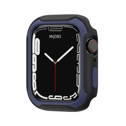 Detachable Two-color Watch Case For Apple Watch Series 9 / 8 / 7 45mm / 6&SE&5&4 44mm(Black Midnight Blue)-garmade.com