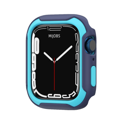 Detachable Two-color Watch Case For Apple Watch Series 9 / 8 / 7 45mm / 6&SE&5&4 44mm(Midnight Blue Sky Blue)-garmade.com