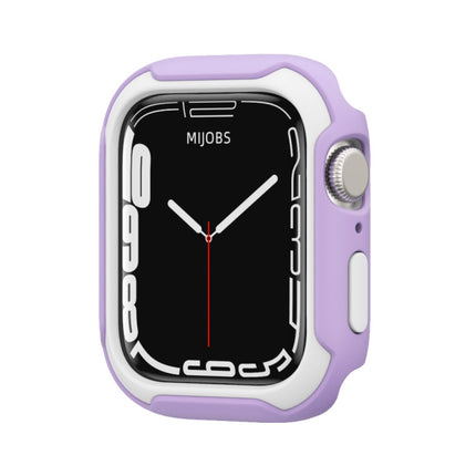 Detachable Two-color Watch Case For Apple Watch Series 9 / 8 / 7 45mm / 6&SE&5&4 44mm(Purple White)-garmade.com
