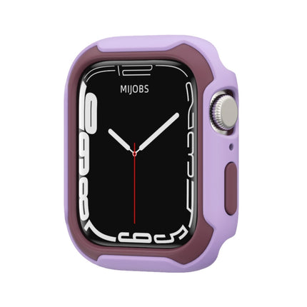 Detachable Two-color Watch Case For Apple Watch Series 9 / 8 / 7 45mm / 6&SE&5&4 44mm(Purple Wine Red)-garmade.com