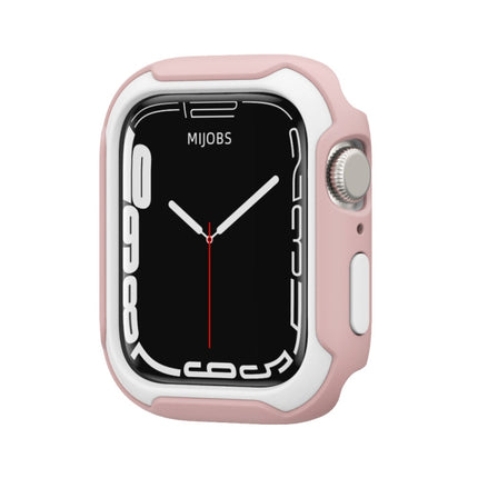 Detachable Two-color Watch Case For Apple Watch Series 9 / 8 / 7 45mm / 6&SE&5&4 44mm(Pink White)-garmade.com