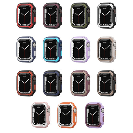 Detachable Two-color Watch Case For Apple Watch Series 9 / 8 / 7 45mm / 6&SE&5&4 44mm(Black Light Apricot)-garmade.com