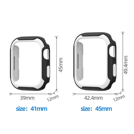 Detachable Two-color Watch Case For Apple Watch Series 9 / 8 / 7 45mm / 6&SE&5&4 44mm(Black Heat Orange)-garmade.com