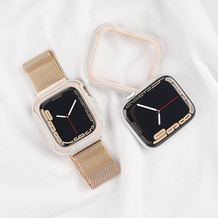 Detachable Two-color Watch Case For Apple Watch Series 9 / 8 / 7 45mm / 6&SE&5&4 44mm(Black Light Apricot)-garmade.com