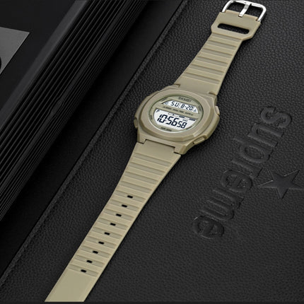 SKMEI 1821 Stainless Steel Buckle Silicone Strap Electronic Watch(Black Gold)-garmade.com