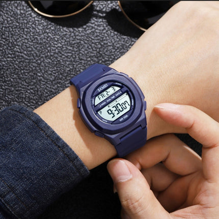 SKMEI 1821 Stainless Steel Buckle Silicone Strap Electronic Watch(Royal Blue)-garmade.com
