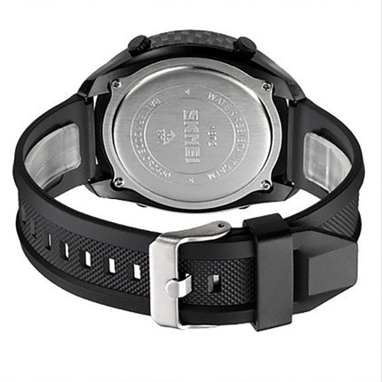 SKMEI 1872 Stainless Steel Buckle PU Strap Waterproof Electronic Watch, Dial:White(Carbon Brazing)-garmade.com