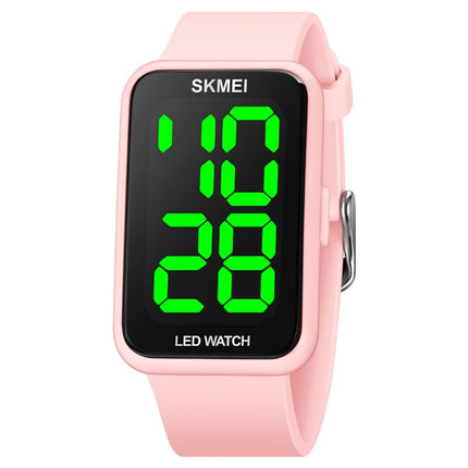 SKMEI 1873 PU Strap Waterproof LED Electronic Watch(Pink)-garmade.com