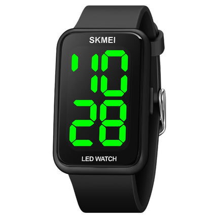 SKMEI 1873 PU Strap Waterproof LED Electronic Watch(Black)-garmade.com