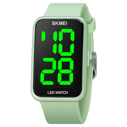 SKMEI 1873 PU Strap Waterproof LED Electronic Watch(Light Green)-garmade.com